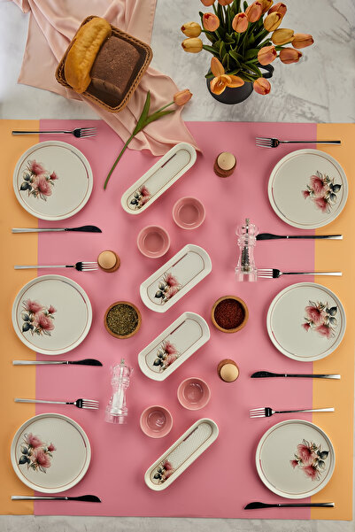 EMBazaar 14 Parça 6 Kişilik Stackable Elegance Premium Kahvaltı Takımı Kahval...