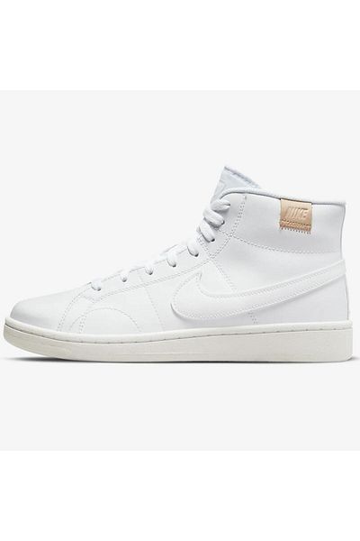 Nike Αθλητικά παπούτσια Court Royale 2 Mid White από γνήσιο δέρμα ψηλά στον αστράγαλο
