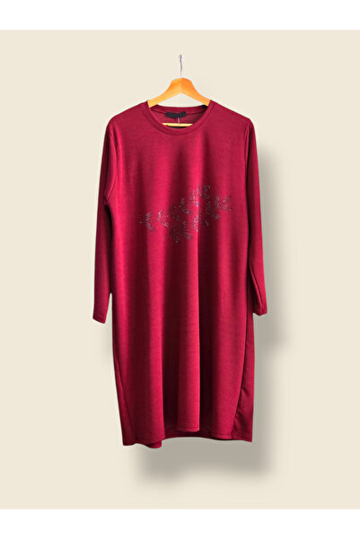 ENDAMIM Large Size Tunic - Twist Knitted Fabric, Lycra