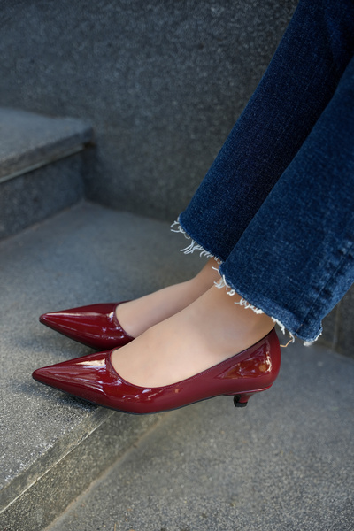 LAMİNTA Cenny Burgundy Pointed Toe 4cm Special Heeled Women's Heeled Shoes