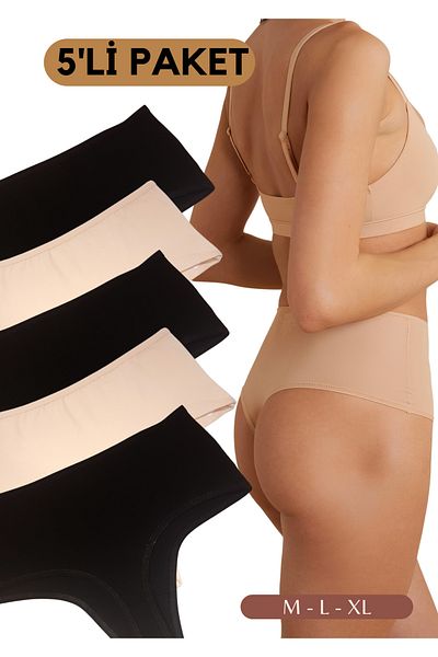 red iç giyim Easy Cotton Trim Highrise High Waist Thong 5 Pack