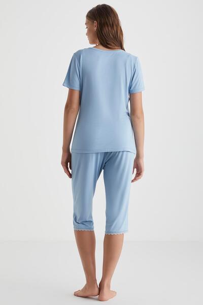 Catherine's Costum capri cu textura moale