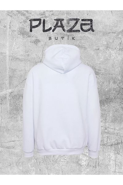 Plaza Butik Hanorac oversize unisex cu glugă cu imprimeu Los Angeles