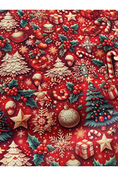 Favor Yılbaşı 3D Yılbaşı Ağacı  Desenli Kumaş