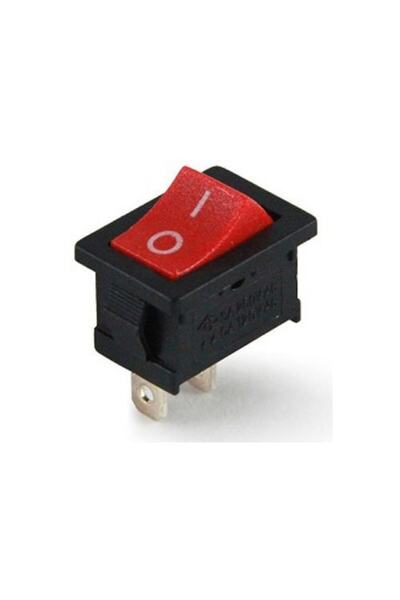 Mykablo "120a" Mini Kare Işıksız Kırmızı On/off Anahtar 2 Pin