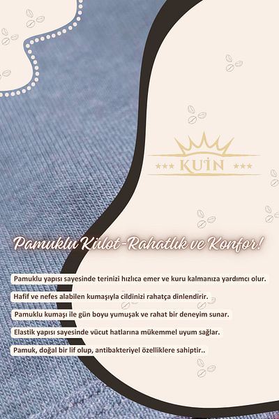 KUIN 5-Pack Cotton Combed Cotton High Waist Thong (Lycra, Soft and Stretchy Fabric)