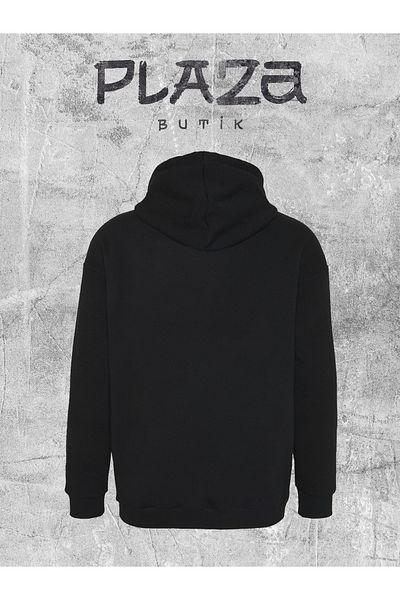 Plaza Butik Hanorac oversize unisex cu glugă cu imprimeu Los Angeles