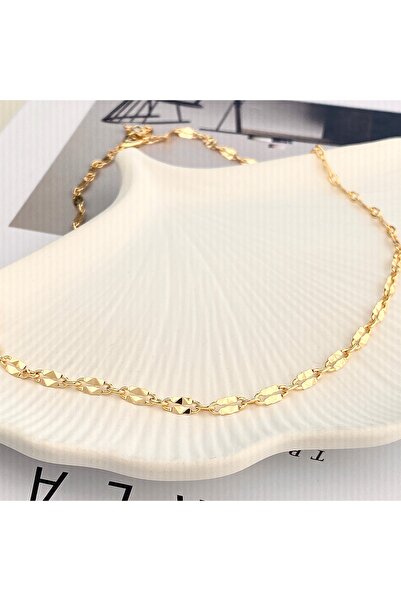 Kyver قلادة نسائية إيطالية مطوية بالترتر الذهبي مقاس 50 سم