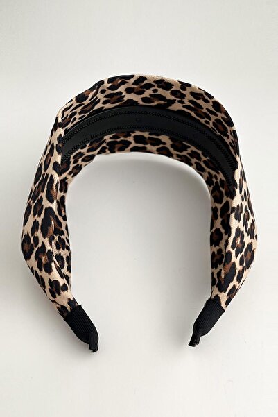 Modex Κορώνα σε σχήμα φαρδιάς ζώνης με σχέδιο λεοπάρ (Πλάτος: 7 εκ.)