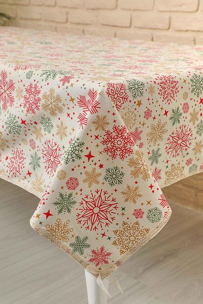 Aisha's Design Lace Tablecloth with Christmas Motif - M-18