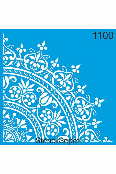StencilSepeti Damask - Stencil Painting Template 50X50