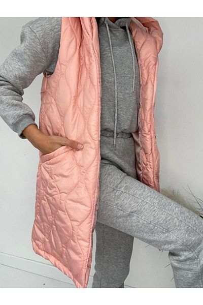 Nesil Wave Patterned Hooded Women's Vest