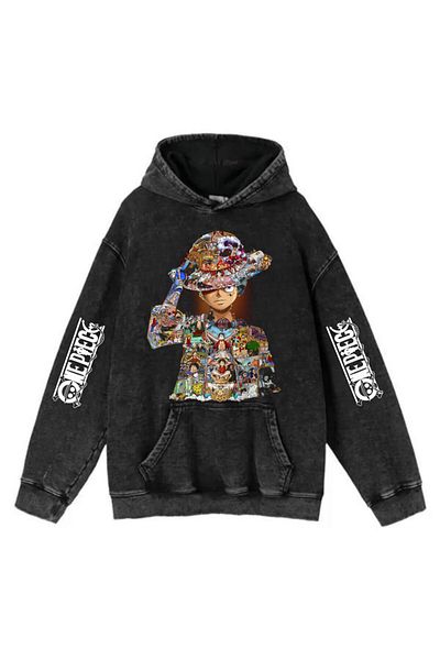 Touz Moda Φούτερ Anime Luffy Hooded που πλένεται