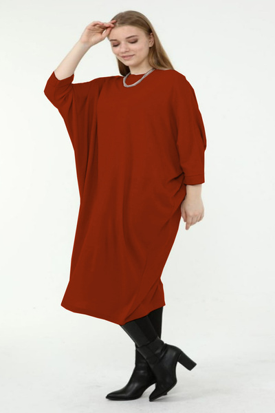 Cockatoo Kadın Tesettür Bisiklet Yaka Yarasa Kol Örme Elbise Tunik