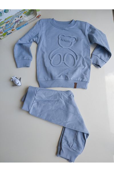 lilnest Teddy Bear Printed Baby Tracksuit Set