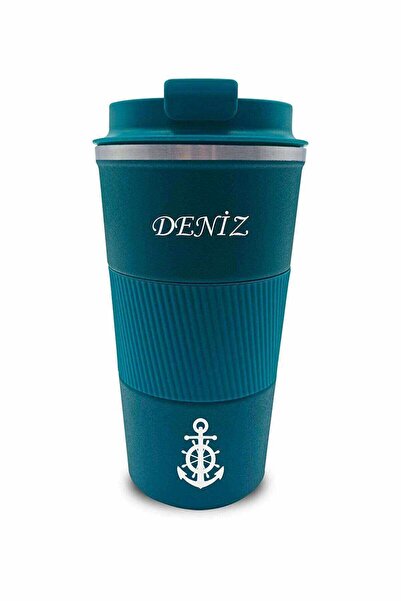 FLYON Kişiye Özel Çift Katmanlı Paslanmaz Çelik 500 Ml Kupa Araç Kahve Çay Te...