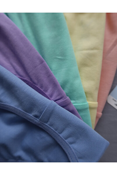 ALYA UNDERWEAR Kız Çocuk - Garson Pamuklu Kumaş Renkli Slip Külot 5'li Paket.