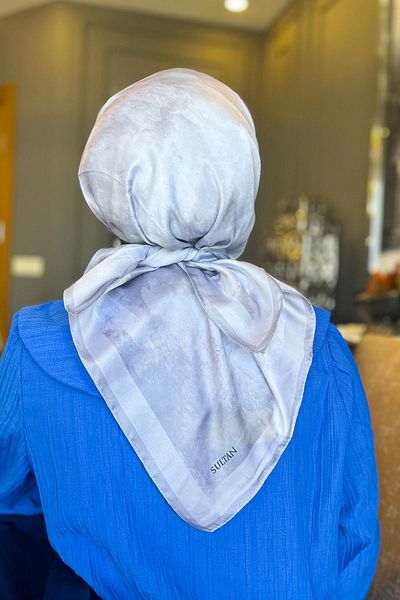 Sultan Crystal Scarf - Cloud Pattern - Ske2428-49 - Gray