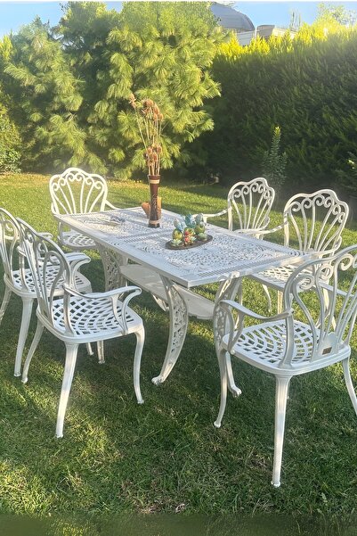 Ceritti Ferforje Görünümlü Masa Sandalye, İç ve Dış Mekanlarda Kullanılabilir...