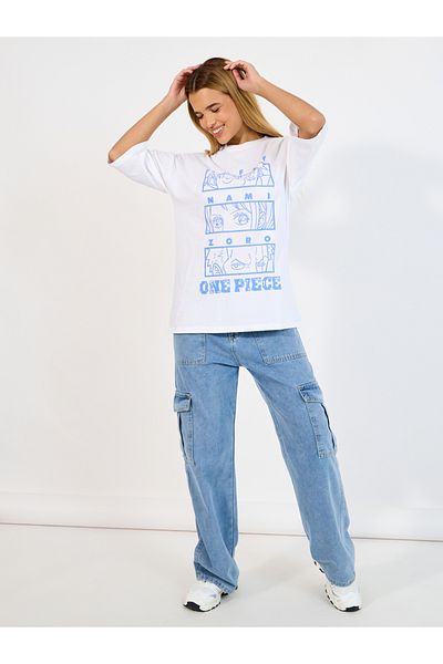 Styli One Piece Graphic Oversized T-Shirt with Dropped Shoulder