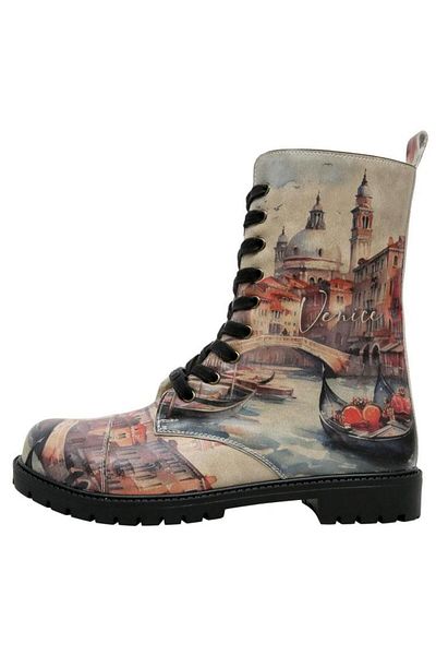 Dogo Venice Design - Γυναικείες Vegan Δερμάτινες, Πολύχρωμες, Μακριές Μπότες με φερμουάρ