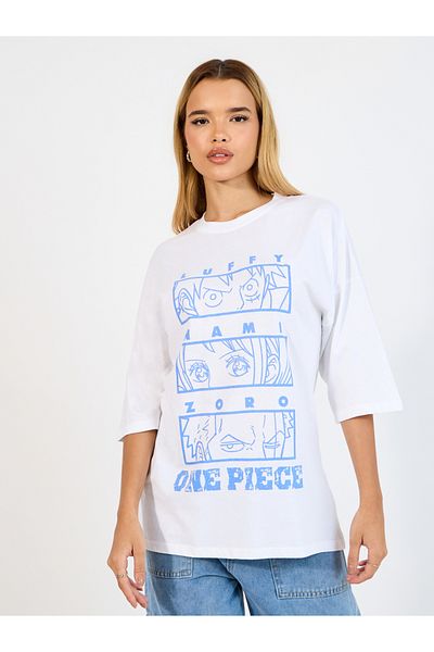 Styli One Piece Graphic Oversized T-Shirt with Dropped Shoulder