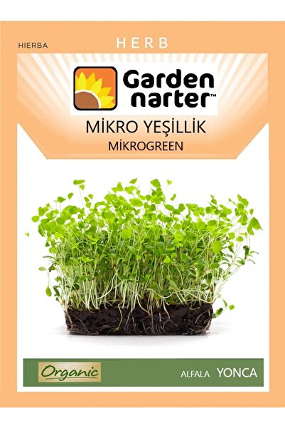 GARDEN NARTER Mikro Yeşillik Için Microgreen Organik Yonca Tohumu Mikro Filiz Tohumu 15 gr 7000 Tohum