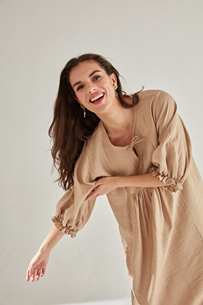 Pilea Seul Bej Elbise