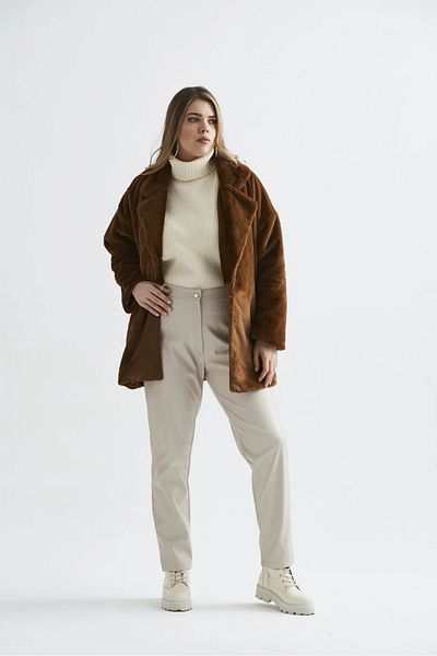 EVEN plus size Cinnamon Color Plus Size Women's Plush Coat