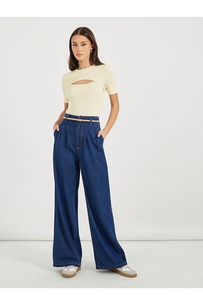 Styli Cut-Out Detail Fitted T-Shirt