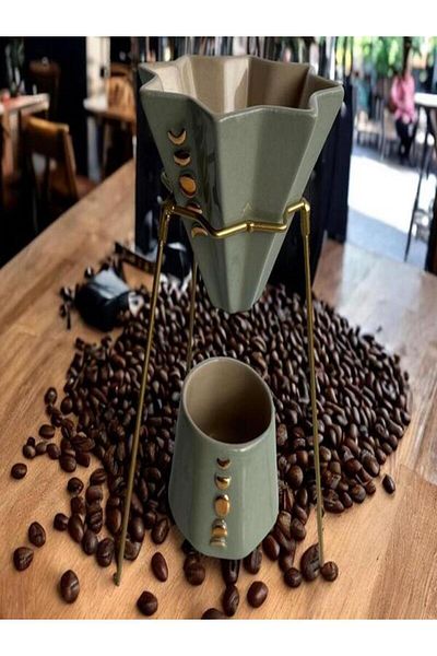TUENS Green Ceramic V60 Dripper - Coffee Brew Filter