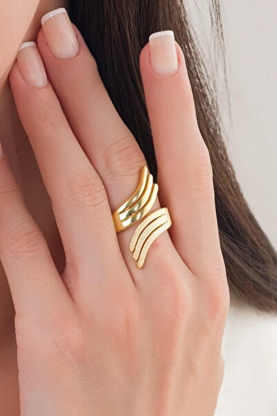 Tmt Silver GÜMÜŞ ALTIN KAPLAMA MELEK KANADI MAT VE PARLAK TAŞSIZ MODERN AYARL...