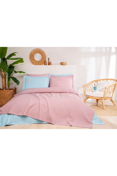 Özdilek Waffle Tek Kişilik Nakışlı Pike Takımı