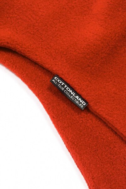 Cottonland Unisex Wristie Fingerless Fleece Gloves Dark Orange