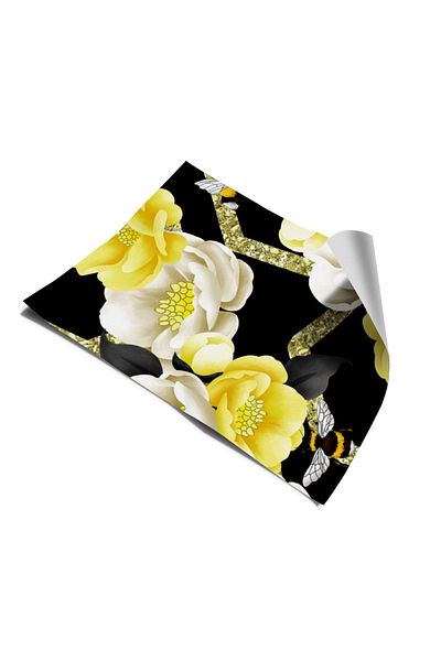 Bigaimaj Autocolant pentru ușă pentru frigider și mașină de spălat vase cu model floral - folie autoadezivă