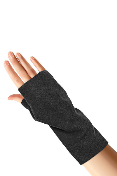 Cottonland Unisex Wristie Fingerless Fleece Gloves Gray