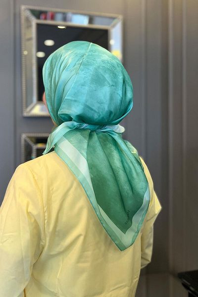 Sultan Κρυστάλλινο κασκόλ με μοτίβο σύννεφων - SKE2428-43 - Ανοιχτό πράσινο