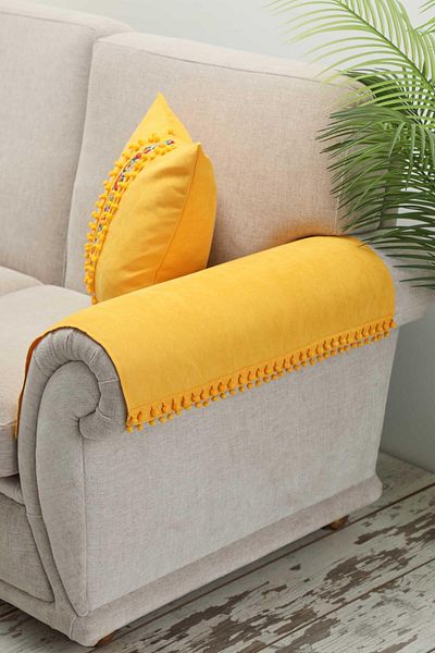 Aisha's Design 65X55 cm 2-Piece Armrest Set with Pompom - Kc-6