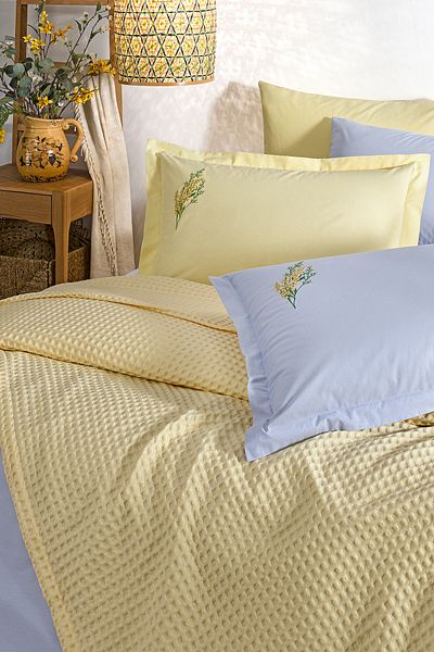 Özdilek Waffle Single Embroidered Pique Set