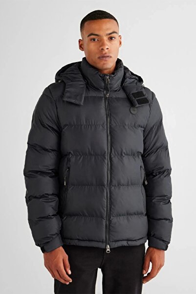 Gant Erkek Siyah Kapüşonlu Mont