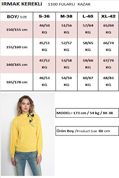Irmak Kerekli Tricotaj Bluză cu eșarfă cu guler rotund 1100