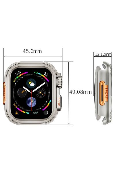noktaks Case Protector-Gard 33-Titanium for Apple Watch 7 45mm I Apple Watch Ultra 49mm E Flip-Over-T32814