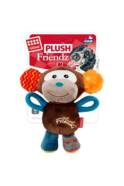 Gigwi Plush Friendz Monkey Plush Dog Toy with Sound 16X8X8 cm