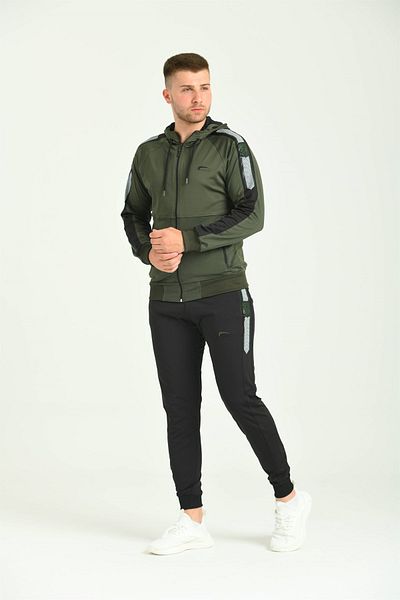 Cramp Spor Ανδρική φόρμα Khaki Diver με λεπτομέρεια κεντήματος στο μανίκι