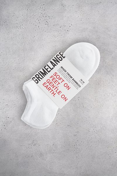 GRIMELANGE Zulıbel Plain Bamboo Women's 3-Pack Booties White Socks