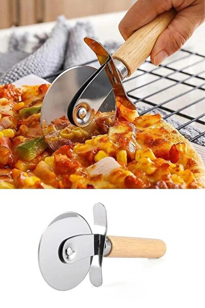 Tiesa Home مقبض خشبي زلابية البيتزا زلابية سكين القاطع الروليت