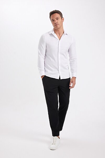 DeFacto Μακρυμάνικο πουκάμισο από ποπλίνα με λεπτή εφαρμογή R4340az24sp