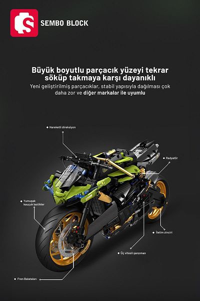 Sembo Block إعصار رامبو تكنيواي بمقياس 1:5 - 1720 قطعة من مكعبات البناء المتوافقة مع Lego ( 713800 )