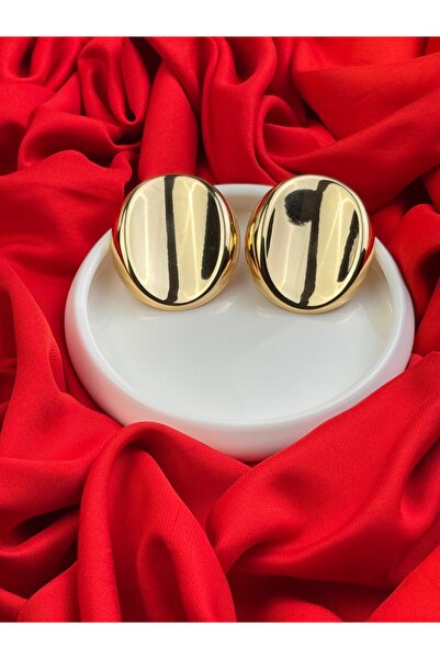 TRENDTAKI Oval Küpe Altın Kaplama Çelik 0013