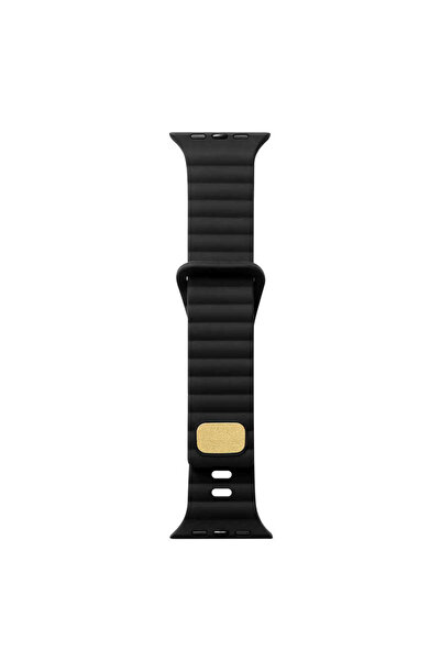 kilifone Apple Watch Ultra 49mm - Kordon Silikon Kordon KRD-73 - Siyah